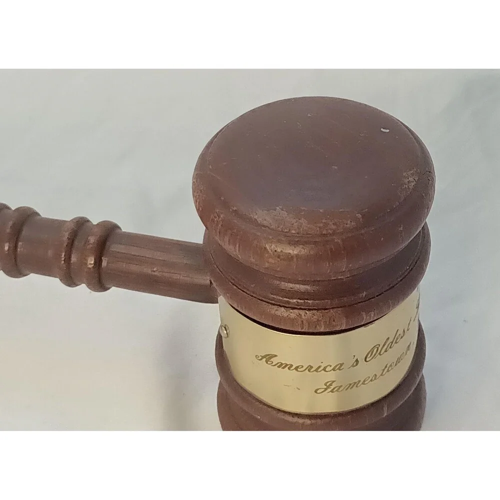 Vintage Wooden Jamestown Gavel Americas Oldest Legislative Assembly 12